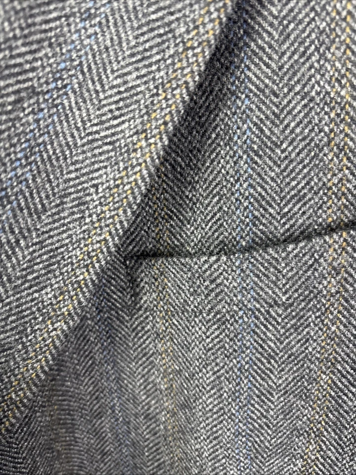 Abrigo Blazer Deportivo Cricketeer Espiga Gris Texturizado 100% Lana Cordero 54R Foto 2 de 4