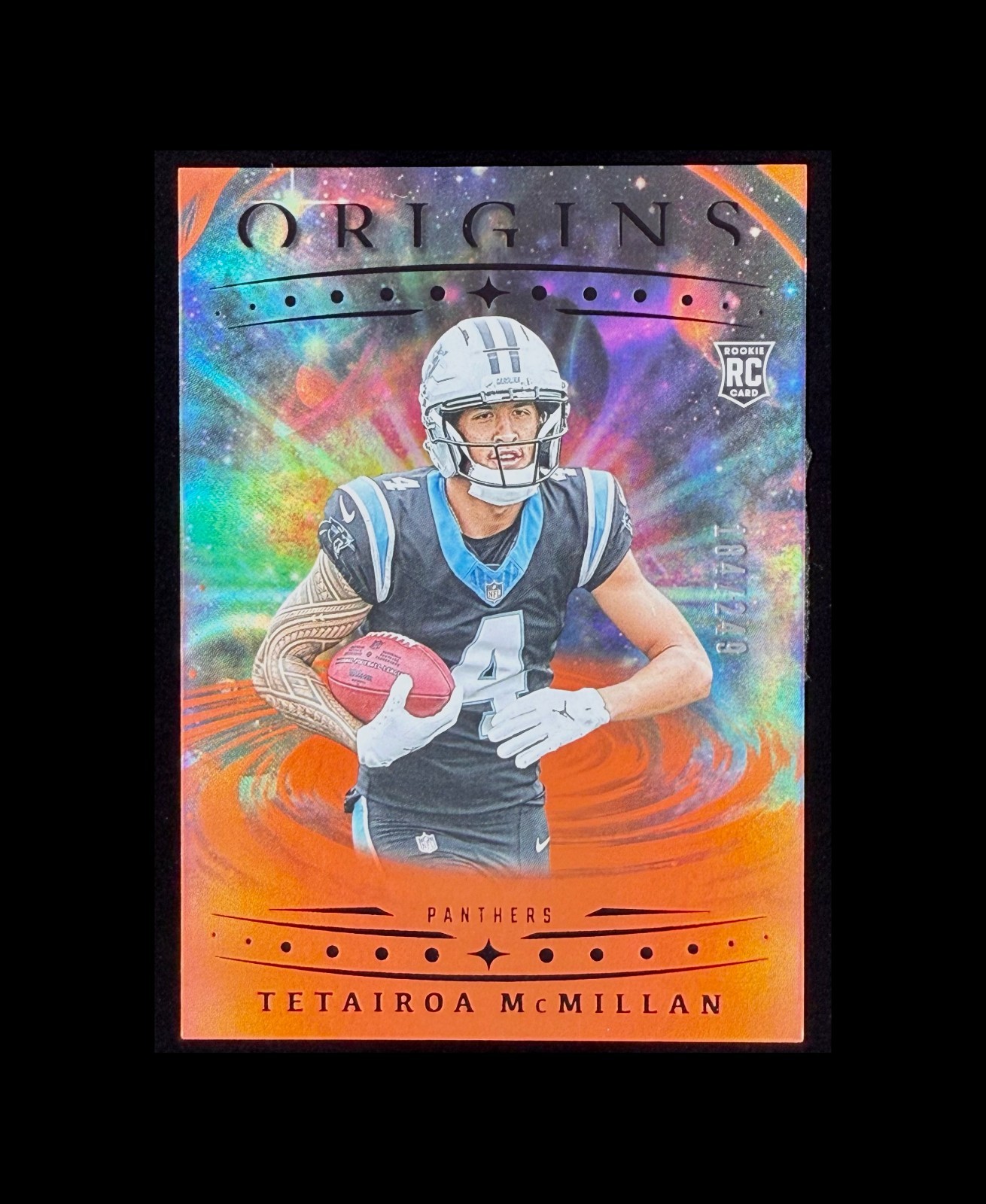 Tetairoa McMillan 2025 Panini Origins #116 Rookies Holo Orange /249 Rookie RC