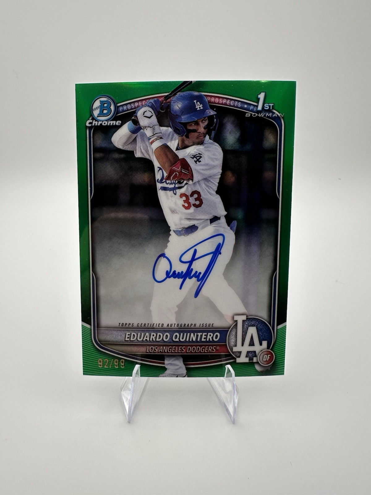 2025 Bowman Chrome 1st Auto Eduardo Quintero True Green /99