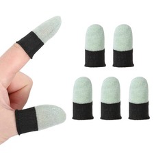 Mobile Gaming Finger Sleeve, 5 Pack Controller Finger Thumb Sleeve, Grass Green