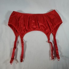Victoria's Secret Second Skin Satin Garter Belt Large M/L Red Vintage