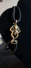 COPPERTIST.WU Handmade Brass Octopus Adjustable Cord Bracelet