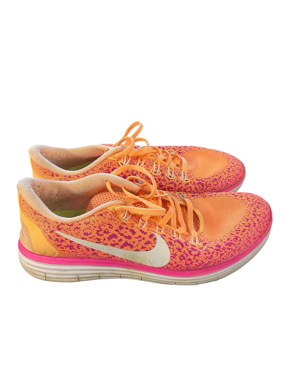 NIKE WOMENS FREE RN DISTANCE ATOMIC ORANGE PINK BLISS SIZE 11 thumbnail 2