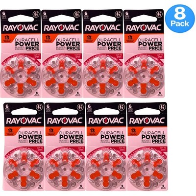 Rayovac Size 13 Hearing Aid Batteries 48 Count (8 Packs) Exp 07/2028