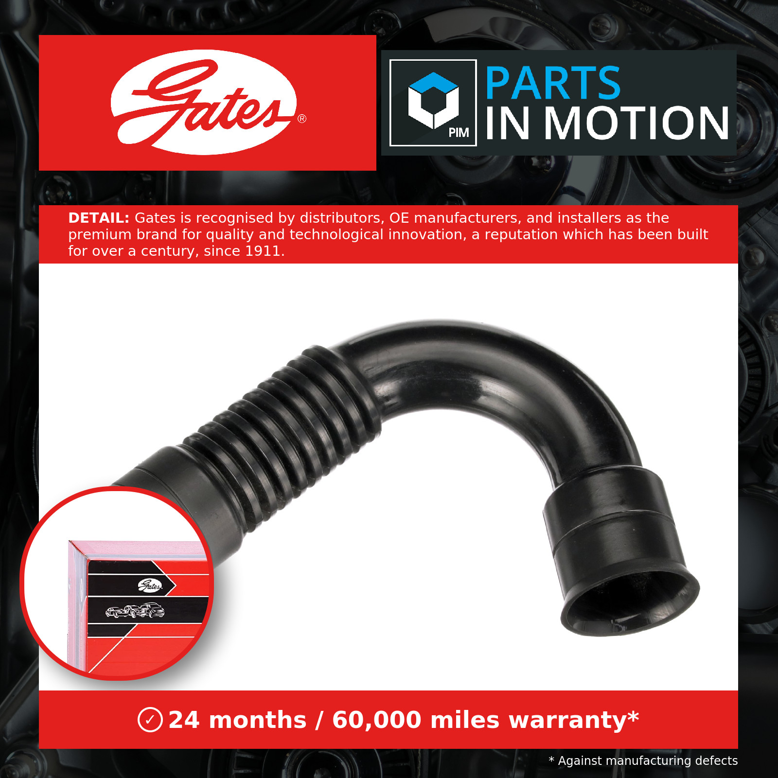 Original GATES Hose Crankcase Ventilation EMH444 for Seat Skoda VW - Image 7