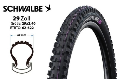 29 Zoll SCHWALBE Magic Mary Falt Reifen 29x2.40 Super Trail Evo ADDIX Ultra Soft