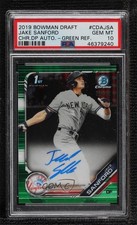 2019 Bowman Draft Chrome Pick Green Refractor 51/99 Jake Sanford PSA 10 Auto ya6