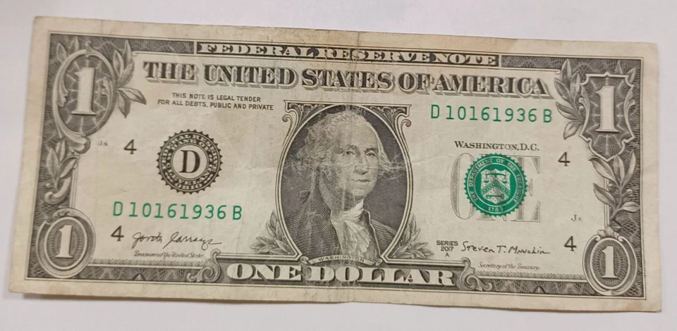 Oct 16 1936 $1 Dollar Bill Fancy Serial # Birthday Anniversary Note 11/16/1936 - Image 2 of 3