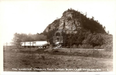 #ad #ad Camp Douglas WI Wisconsin Locomotive Hiawatha Target Bluff RPPC Postcard COPY $4.95
