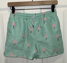 The Beaufort Bonnet Company Tortola Swim Trunks Flarda Flamingo Boys 12 Green