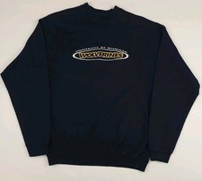 Vintage 90s University Michigan Wolverines Embroidered Sweatshirt USA Made Sport