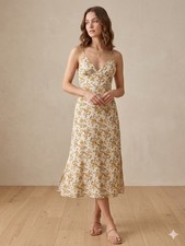 NWT YELLOW FLORAL MAXI DRESS Size SMALL