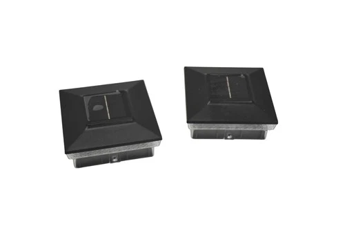 Btfarn FL19 Solar Fence Lights LED Outdoor Deck Post Cap Lamps Black Set of 2