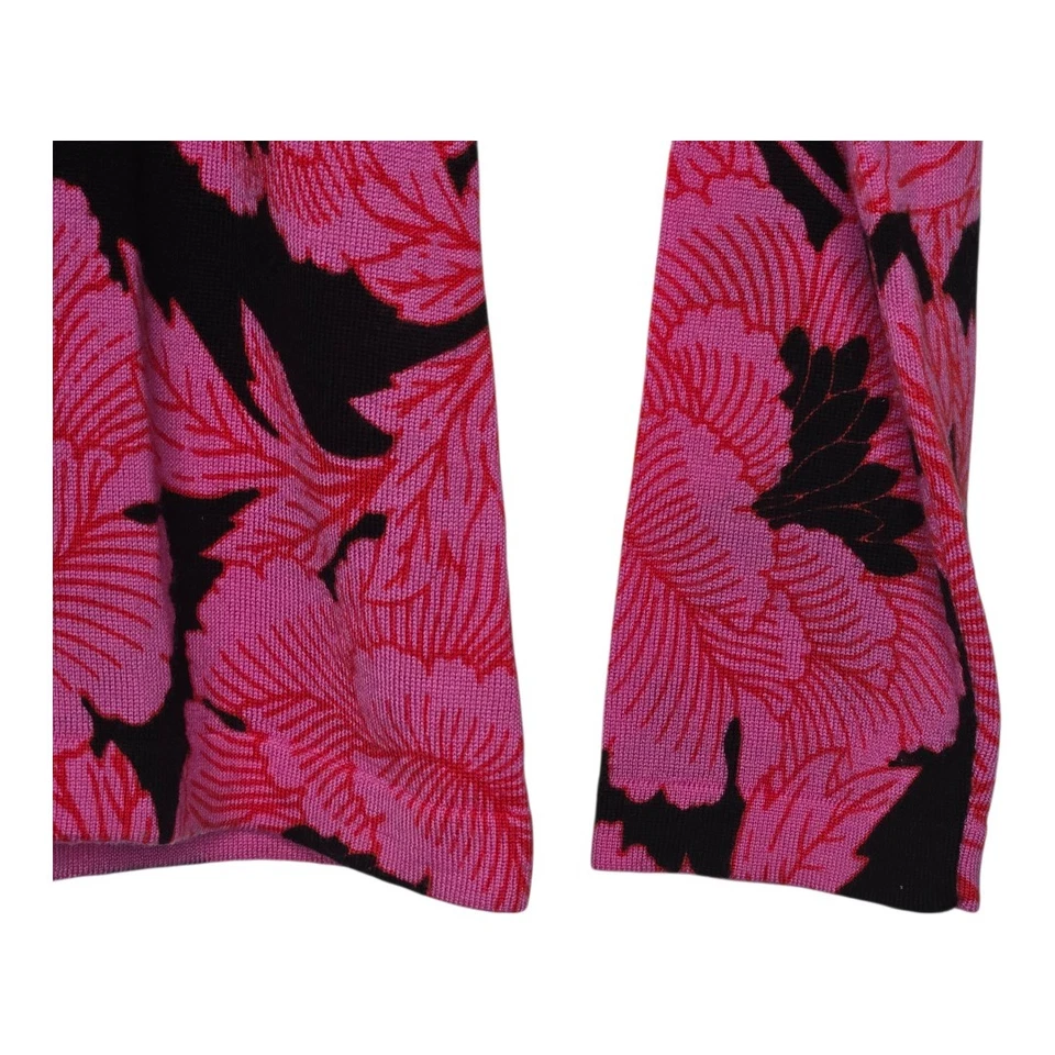 Diane Von Furstenberg Pink Floral Merino Wool Turtleneck Top Medium - image 3 of 4