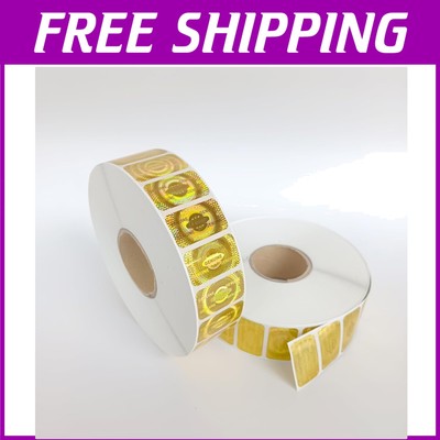 5000 Holographic Security Labels - Unmatched Tamper Protection 1.2x0.68in Gold