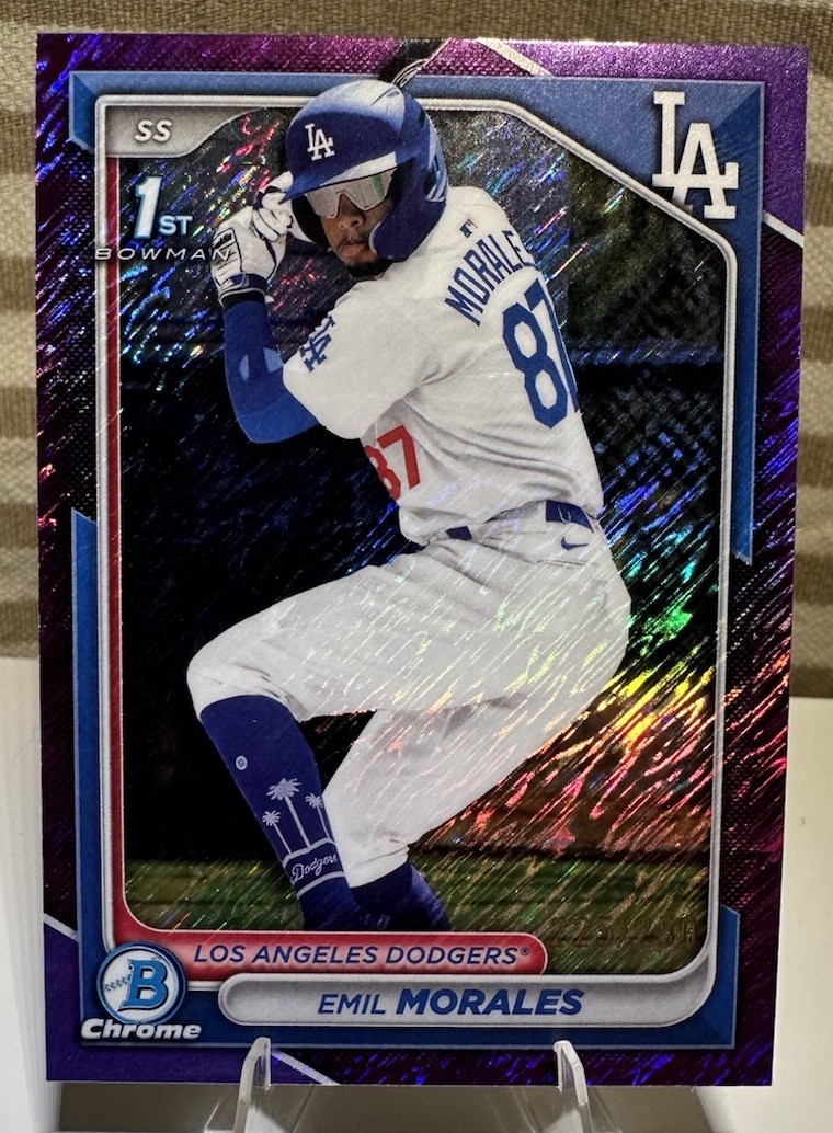 EMIL MORALES 2024 BOWMAN CHROME 1ST PURPLE SHIMMER DODGERS /250
