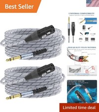 XLR to 1/4 TRS Balanced Cable, 50 Feet - 2 Pack for Superior Audio Performance