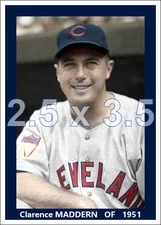 Clarence Maddern - 1951 Cleveland Indians - choose a style - colorized print