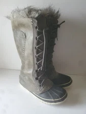 SOREL Cate the Great Grey  Waterproof leather Tall Boots Women's Sz 8