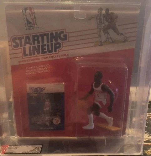 1988 NBA Starting Lineup SPUD WEBB AFA 75+ Atlanta Hawks RARE 1ST PIECE