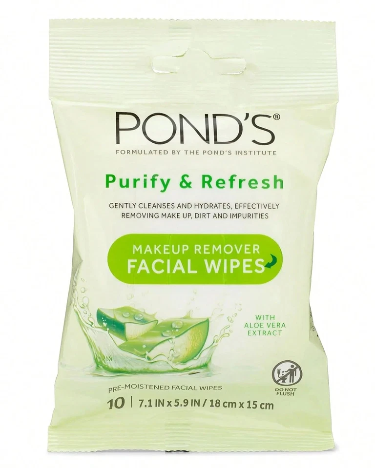 Салфетки для лица Pond's Purify & Refresh с алоэ вера, средство для снятия макияжа, мягкое очищение - Изображение 2 из 4