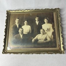 Vtg 1920s Family Photo Cabinet Card Haunted Gothic Spooky Antique Picture Frame