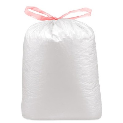 10x Müllsäcke mit Zugband 120 Liter 70 x 100 cm ECONOMY LDPE weiß