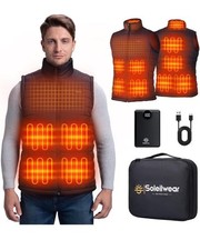Mens Heated Vest with 12000mAh Battery, Size Large Black