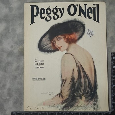 1921 Peggy O Neil Waltz Song Sheet Music Leo Feist Art Cover Hamilton King Piano
