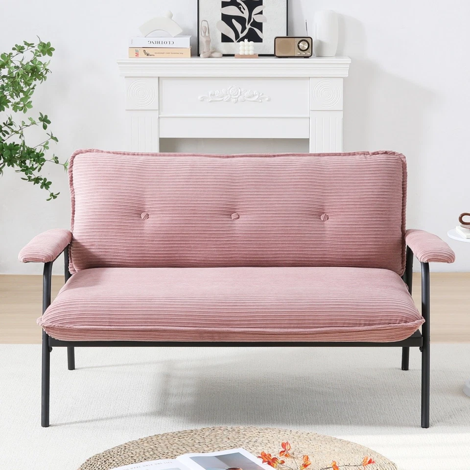 Modern Pink Sofa with Metal Frame for Versatile in Small apartment - Image 2 of 4