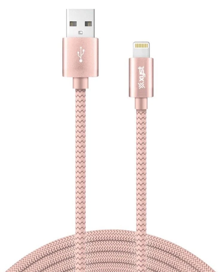 2 pk PowerXcel Rapid Charge Braided USB Charge & Sync Cable, Rose Gold, 10 Ft - Image 2 of 4
