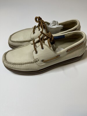 Rockport Washable Leather Footwear Boat Shoes Bone Men US 10M