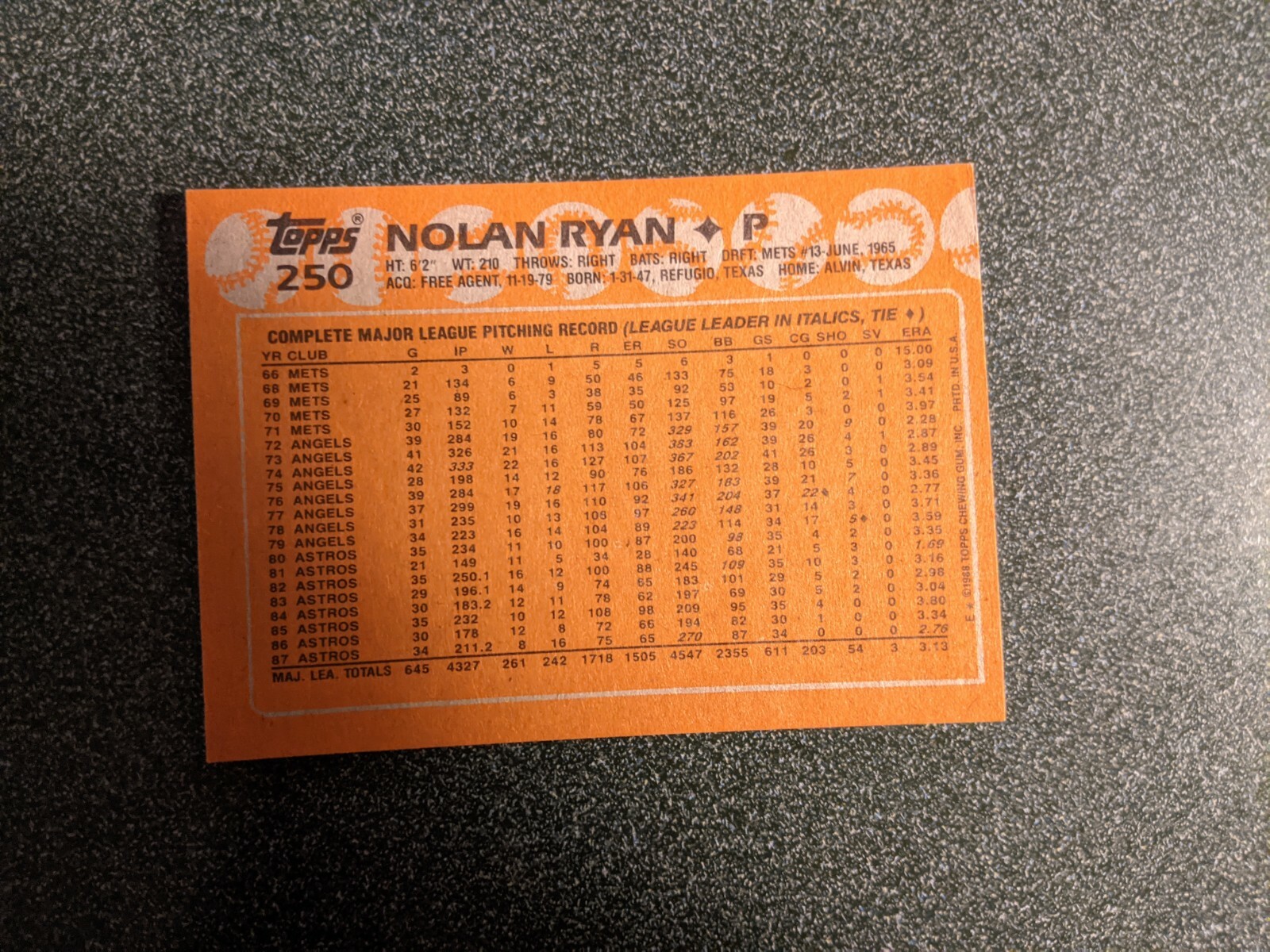 Nolan Ryan Single Baseball Cards 1971 - 1994 Donruss Topps Leaf Upper Deck - Picture 13 of 75