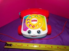Fisher Price Chatter Phone Telephone Pull Toy Moving Eyes Mattel VERY NICE