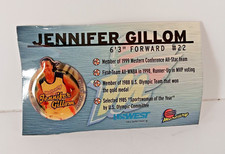  Jennifer Gillom Phoenix Mercury 1999 WNBA Vtg US West Button Hat Lapel Pin NEW
