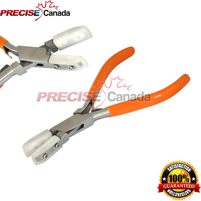 Orange Flat Nose Plier 5.5'' Nylon Jaws Jewelry Making Tool Bead Wire Work PL-026