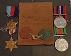 4 WW2 UK United Kingdom Military Medals Dog Tags & Pay Book - Pioneer Corp