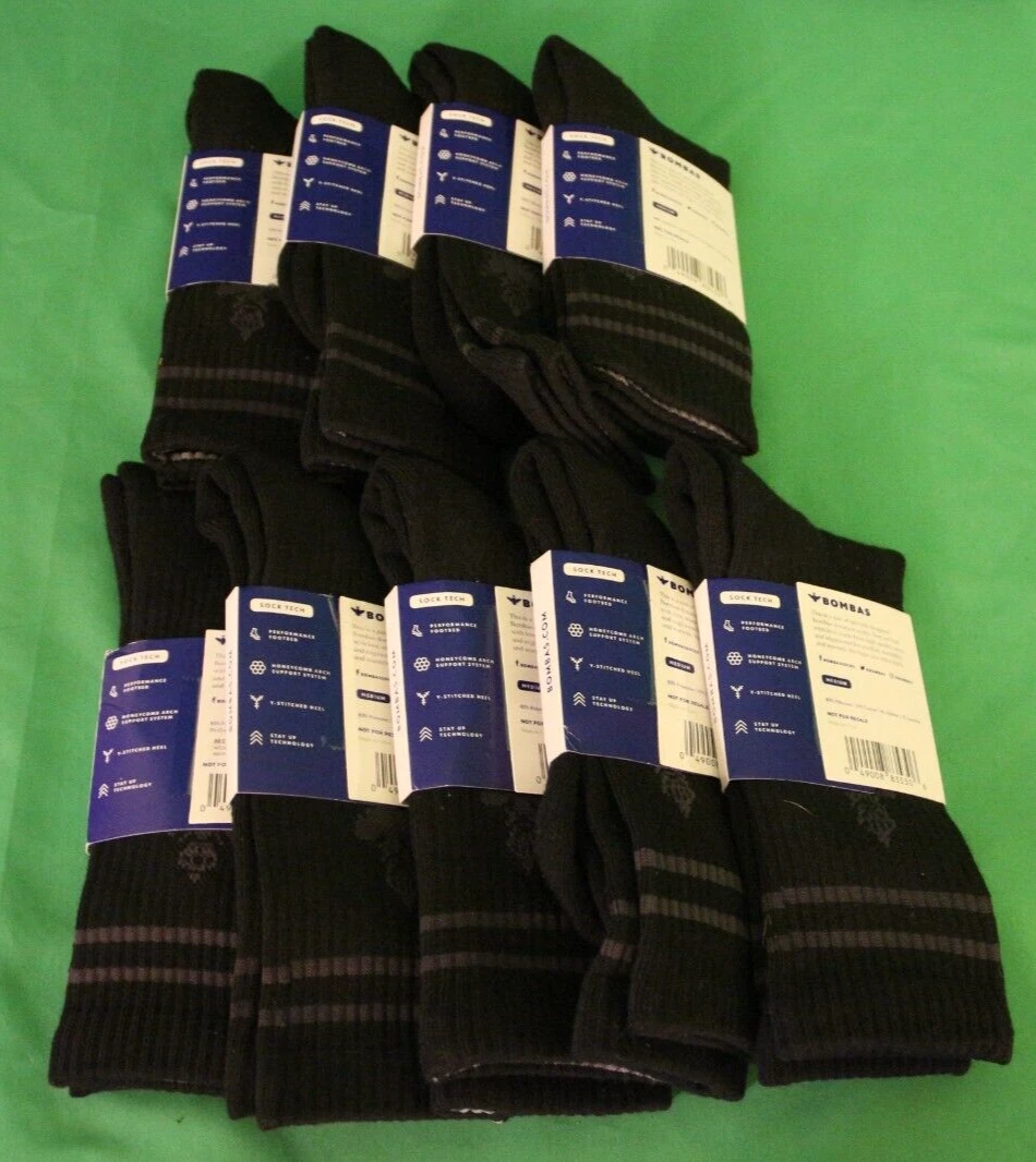 Bombas Socks Unisex Ankle Size Medium (Men's 6-9.5, Women's 8-11) 9 Pairs