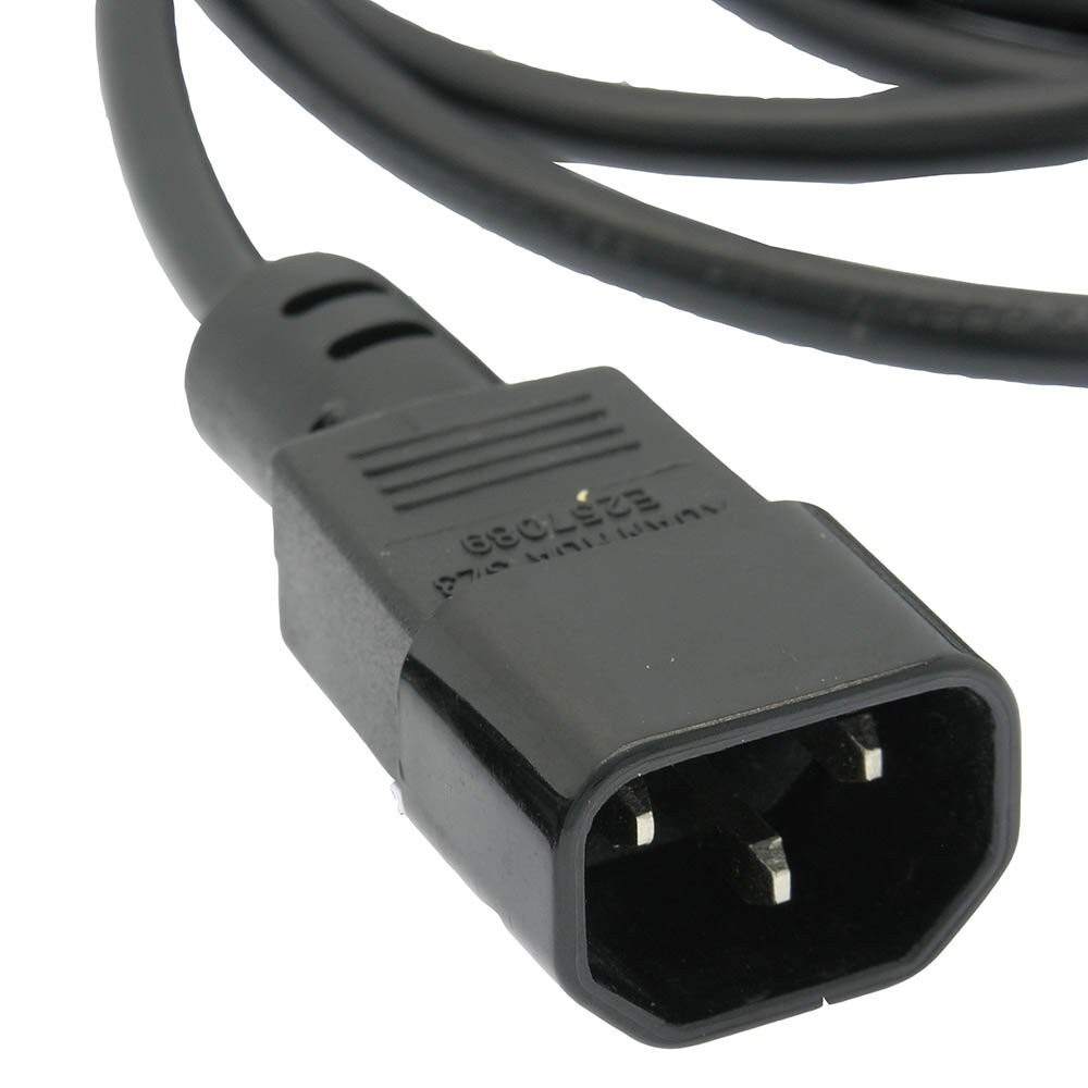 Cavo Alimentazione 3 Piedi IEC-320 C13 Femmina A C14 Maschio - 125V 15A 16/3, Nero