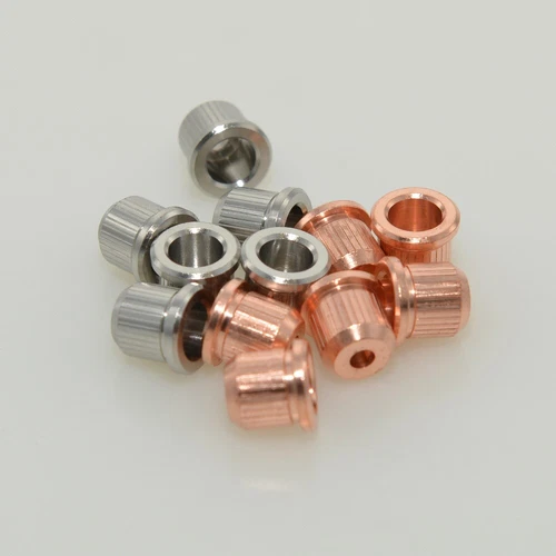 6pcs Through Body String Ferrules String Bushings Brass/Stainless Steel GO-TOH