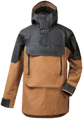 Didriksons Men's Outdoor Jacket Julius USX Anorak Brown Windproof Solid Color