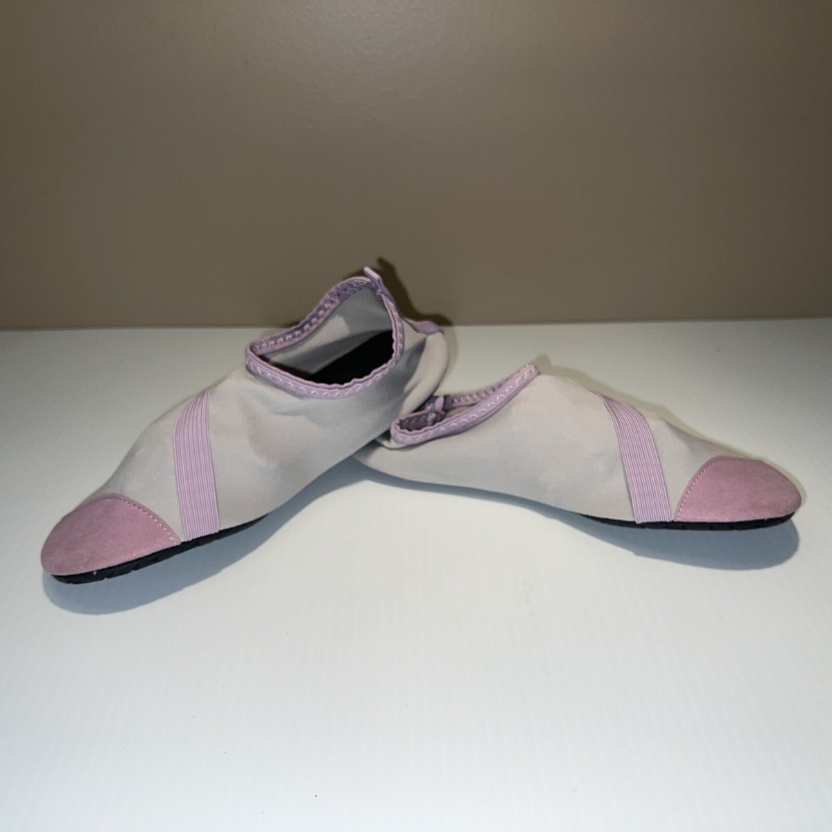 FitKicks Live Well Women's Foldable Barefoot Yoga Water Shoes Gray/Purple-  Small