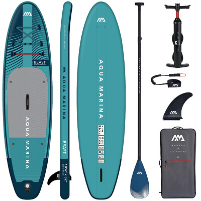 AQUA MARINA BEAST 10'6'' SUP Board Stand Up Paddle aufblasbar Surfboard Paddel