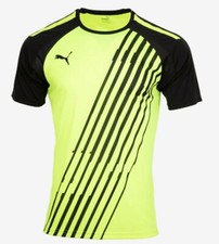 Puma Men Team Liga Graphic T-Shirts Training Lime Soccer Tee Jersey 65721740