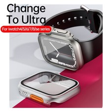 For Apple Watch 40/41/44/45mm Seconds Change To Ultra Cover PC Protective Case