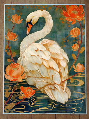 アートポスター　SWAN Swan Art Nouveau Style Poster 18x24in | eBay