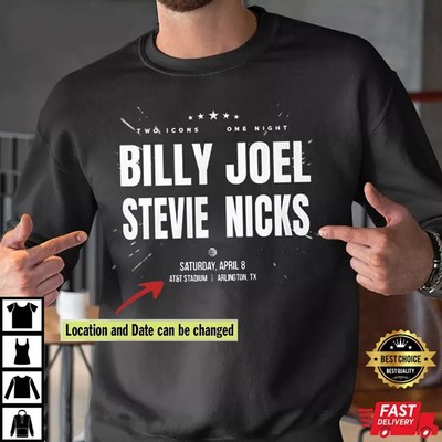 Custom Billy Joel Stevie Nicks Two Icons One Night Concert T-Shirt Men Women