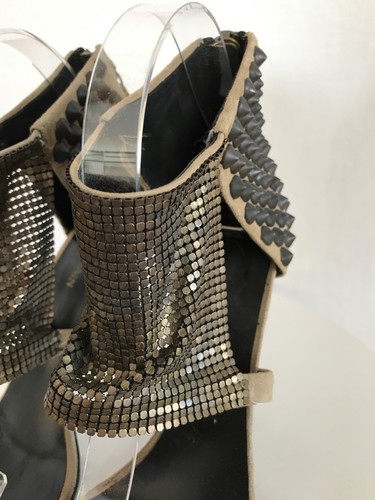 Women's Balmain Sexy Metal Mesh Studded Suede High Heel Shoe size EU38 US8 - Picture 3 of 12
