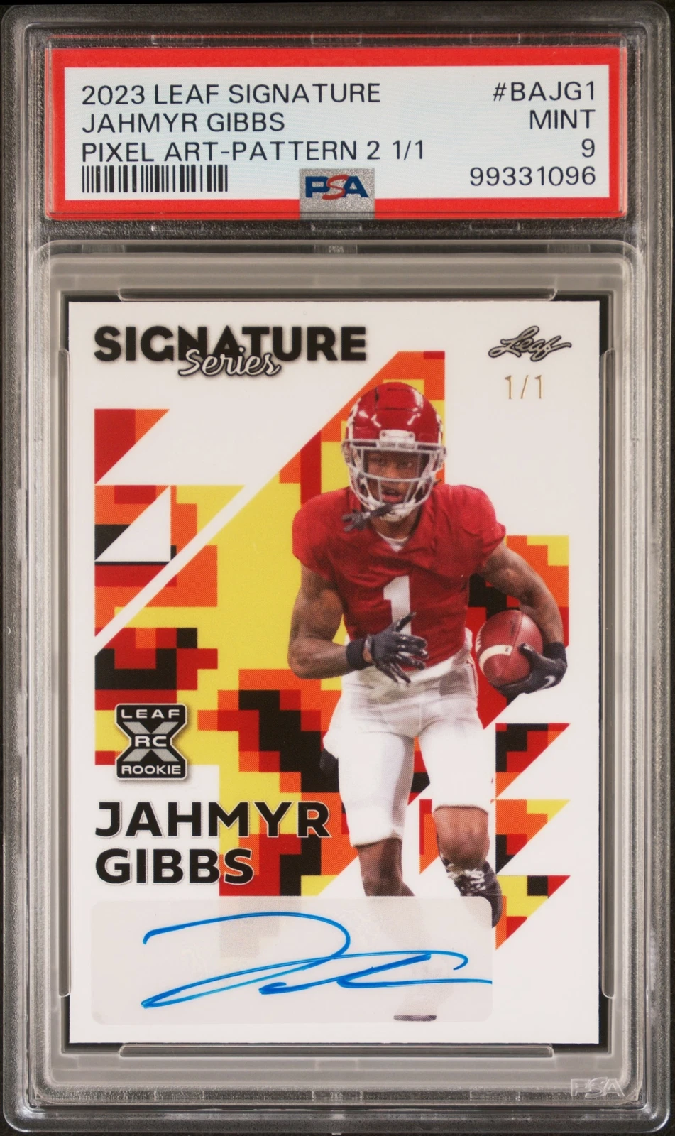 Jahmyr Gibbs Leaf Signature Series #BAJG1 Pixel Art-Pattern 2 1/1