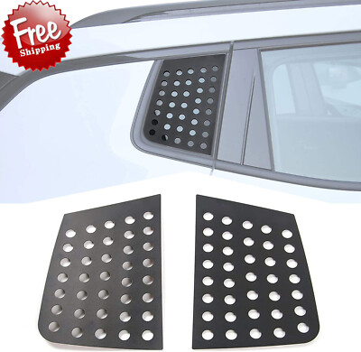 Rear Triangle Glass Cover Aluminum Panel Trim for Jeep Compass 2017+ Black 